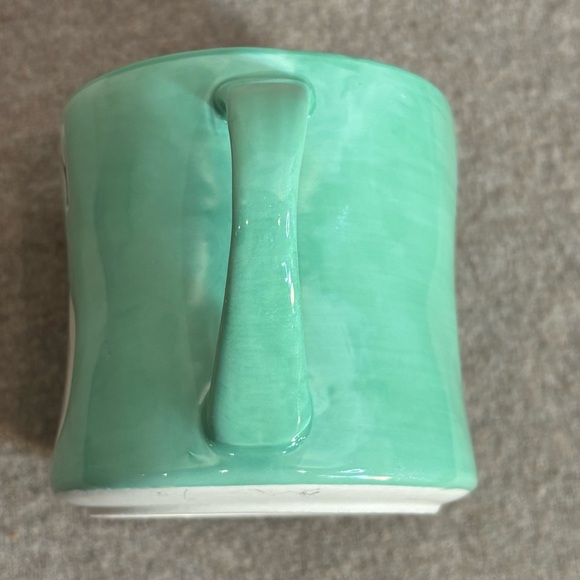 ANTHROPOLOGIE Green Monogram 'S' Ceramic Mug NEW WITH TAG - Picture 7 of 8